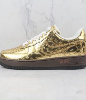 Tênis Nike Air Force 1 Louis Vuitton Ouro