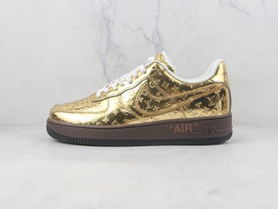 Tênis Nike Air Force 1 Louis Vuitton Ouro